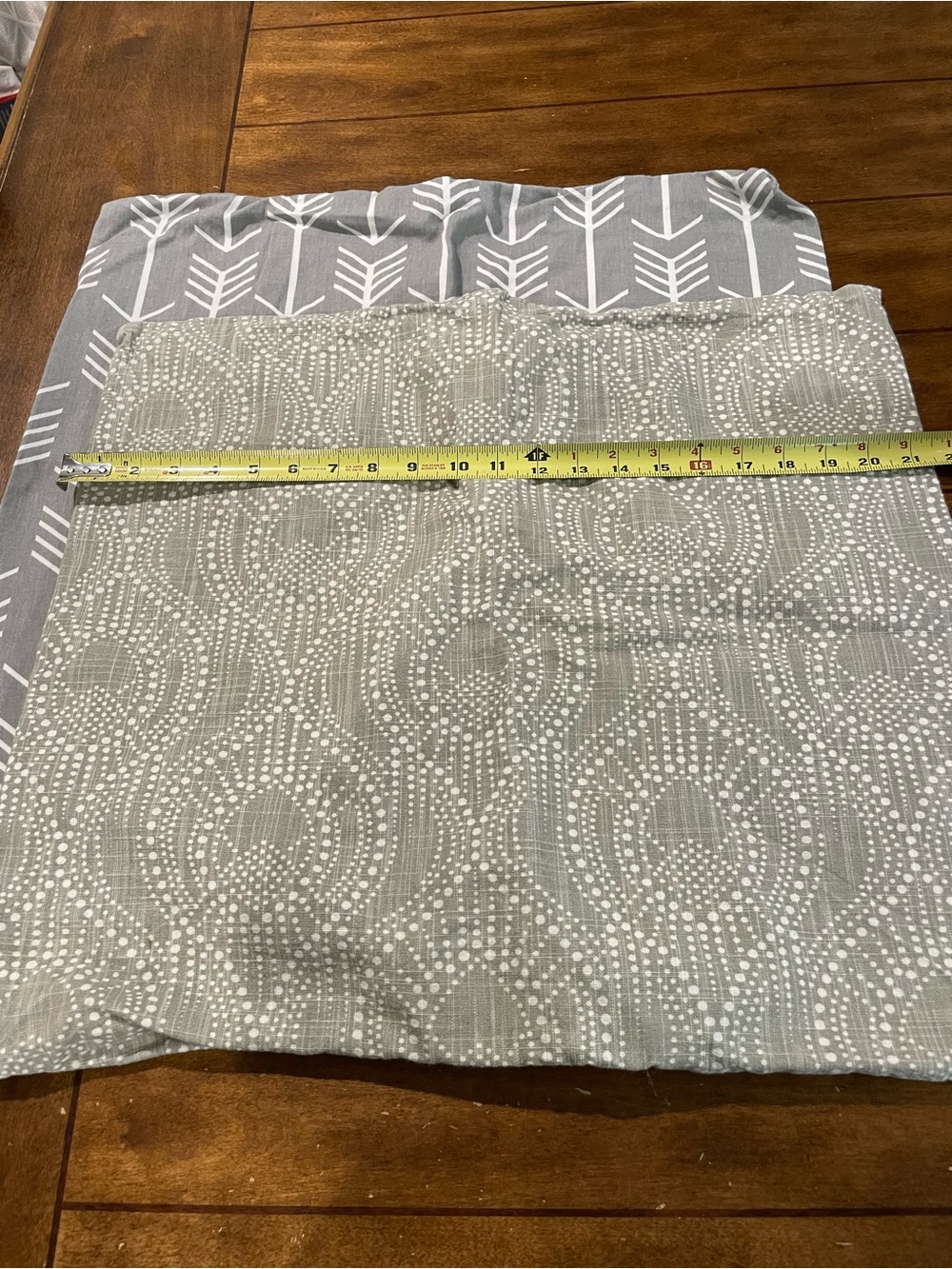 Gray Decorative Pillow Cover with White Dot Wave Motif
